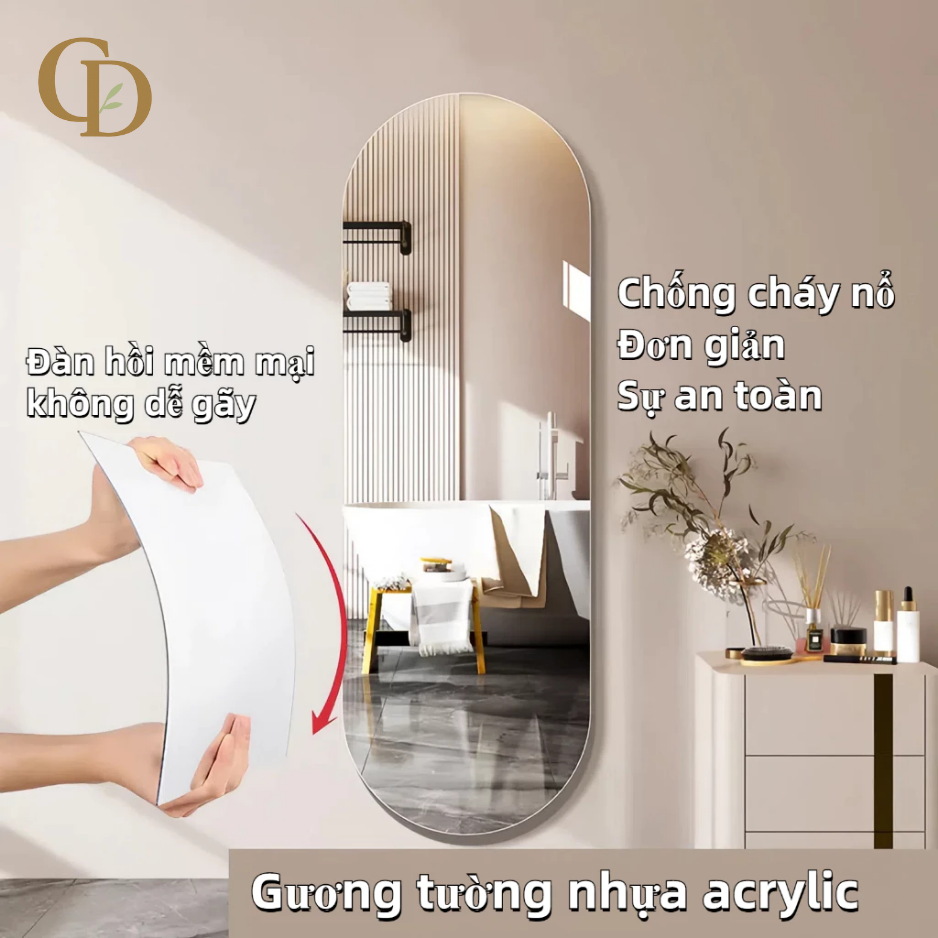 Gương dán tường có bền không