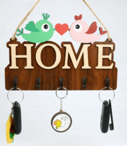 Bảng gỗ decor có gắn móc khóa