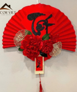 Quạt đỏ - Decor Việt