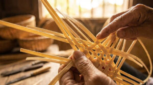 Kỹ thuật chẻ và đan nan tre.
